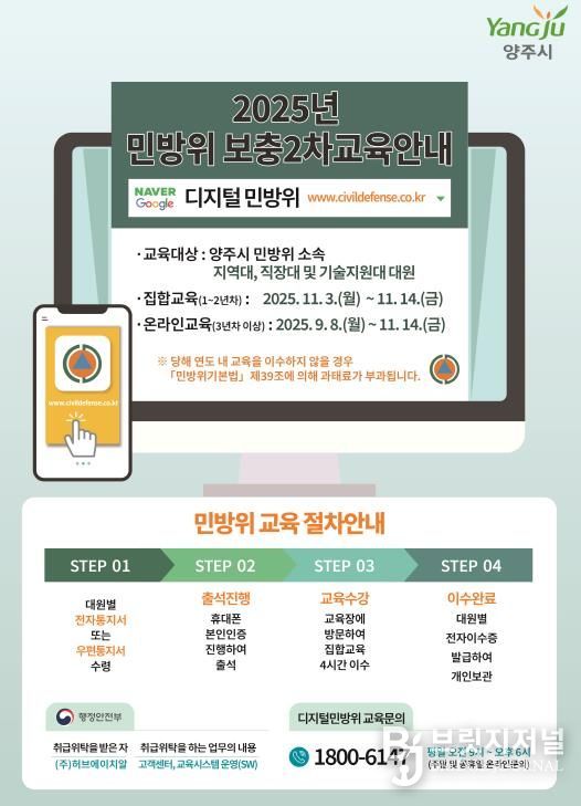 양주시, 2025년 민방위 보충 2차 교육 실시