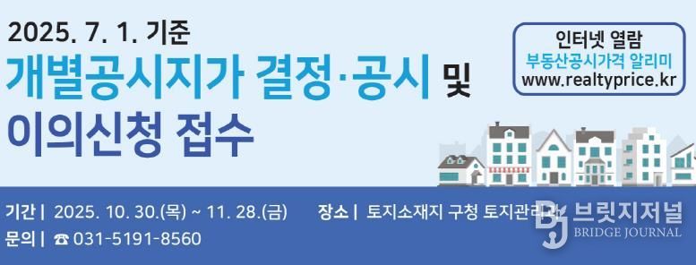 수원시 영통구, 2025. 7. 1. 기준 개별공시지가