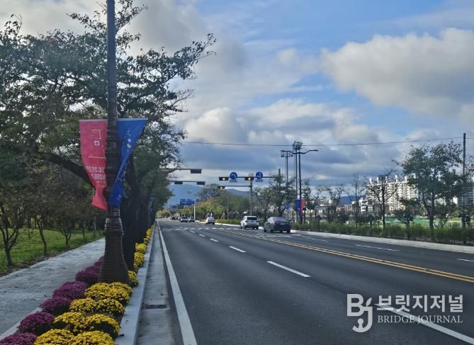 APEC 정상회의를 맞아 정비를 마친 경주 경감로 가로경관 전경