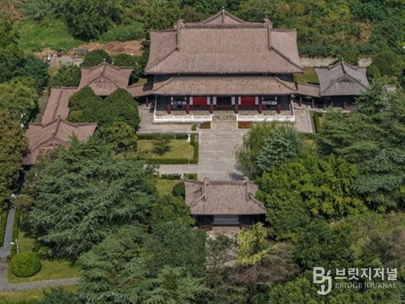 지난 13일 중국 양저우(揚州)시에 위치한 '최치원 기념관'을 드론으로 담았다. (사진/신화통신)