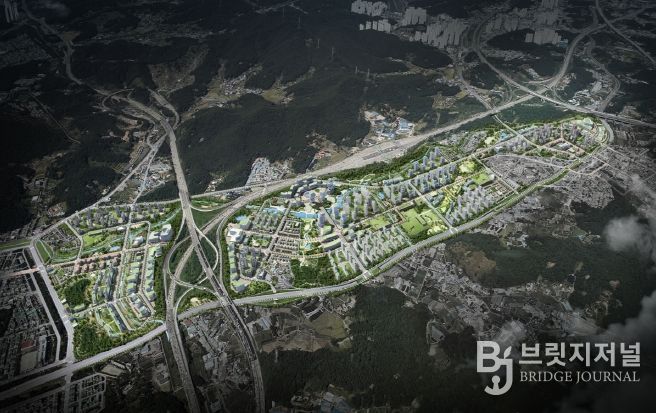 조감도. 지구계획 변경 등 조성계획 변경으로 개발 완료 시 상이할 수 있음