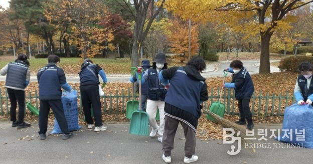 수원시 영통구 영통2동, 덕영대로 일대 낙엽 대청소 실시