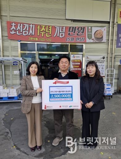 (주)그린식품, 기프트카드 250만원 기부