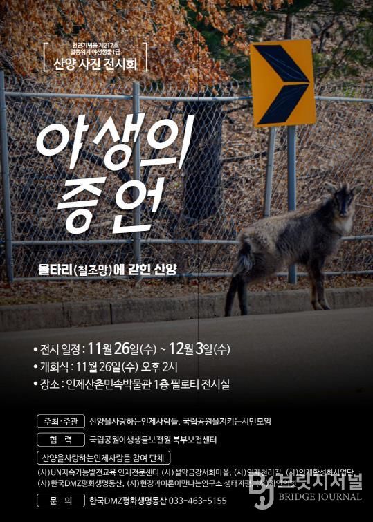 천연기념물, 멸종위기 야생동물 산양 사진전