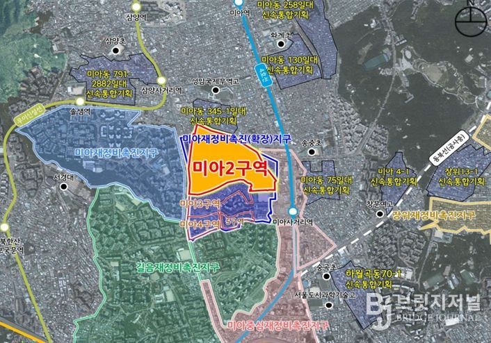 미아재정비촉진지구 위치도