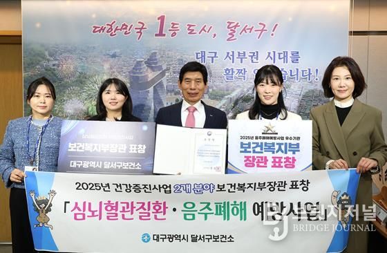 대구 달서구, 음주폐해예방·심뇌혈관질환예방 2개 부문 ‘보건복지부 장관상’ 수상