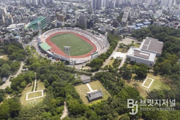 하늘에서 본 효창공원 전경