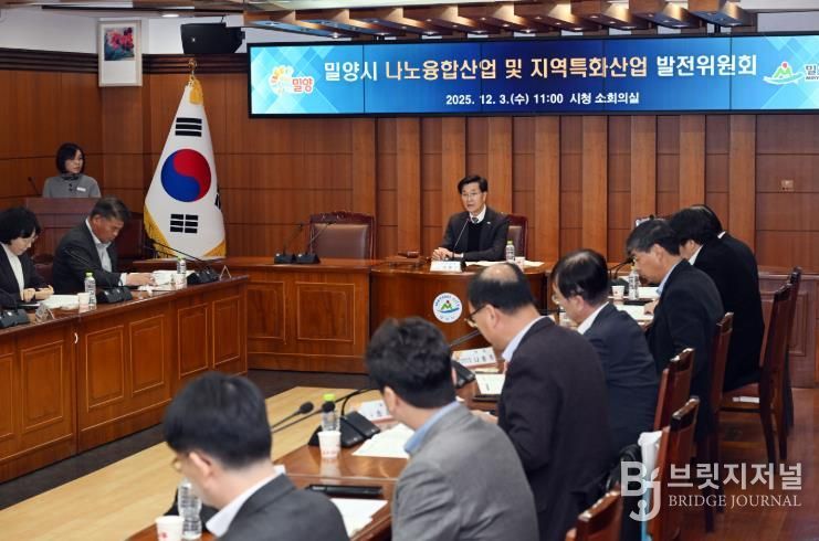 3일 밀양시청 소회의실에서 열린 나노융합산업 및 지역특화산업 발전위원회 회의