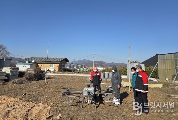 김진석 부시장, AI발생농장 드론방제 현장 방문