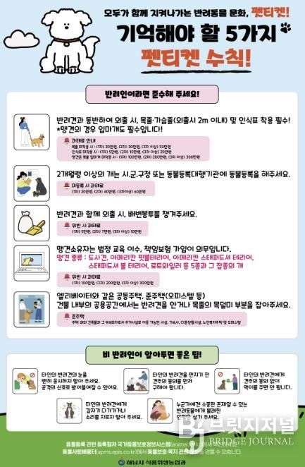 하남시, 동물보호센터 운영 내실화…'책임 있는 반려 문화' 선도