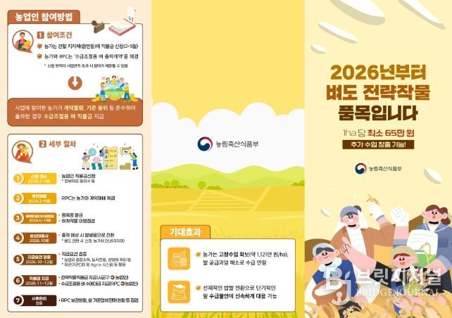 수급조절용 벼 홍보 리플렛