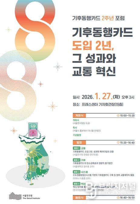 '기후동행카드 도입 2년, 그 성과와 교통 혁신' 포럼 포스터
