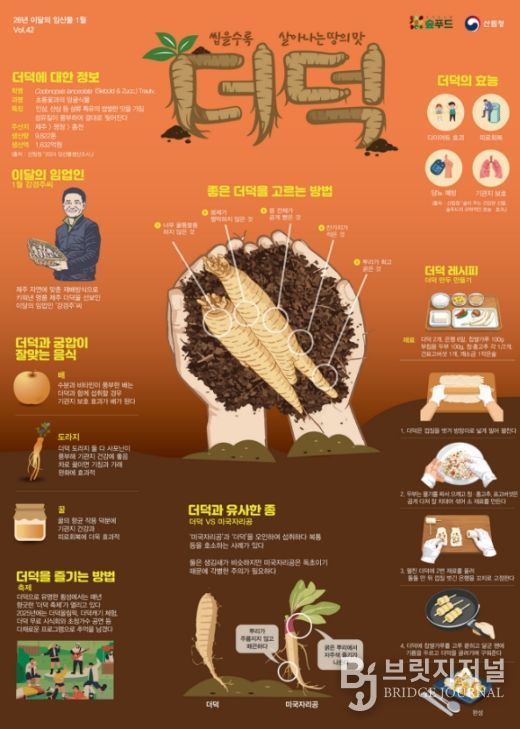 1월 이달의 임산물로 '더덕' 포스터