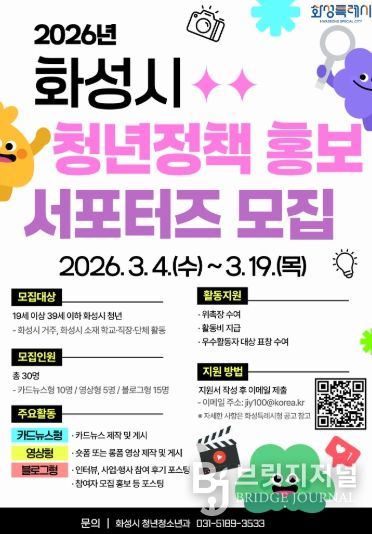 청년정책 홍보 서포터즈 모집 홍보 포스터