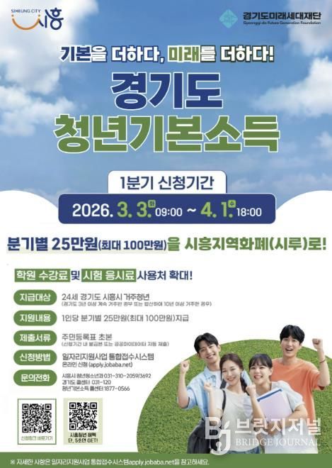 시흥시, 1분기 청년기본소득 신청 개시