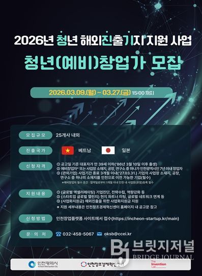 2026년 청년 해외진출기지 지원사업 홍보 포스터
