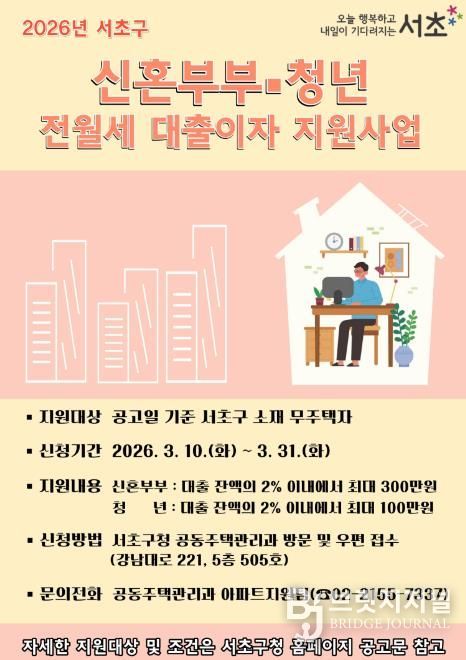 신혼부부·청년 전월세 대출이자 지원사업 홍보 포스터