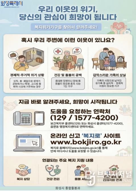 화성특례시 복지사각지대 발굴 홍보 포스터