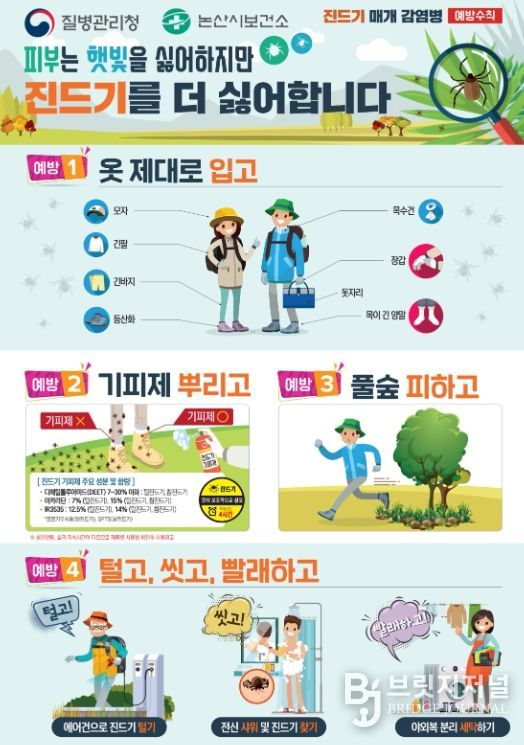 진드기 매개 감염병 예방수칙 홍보 포스터