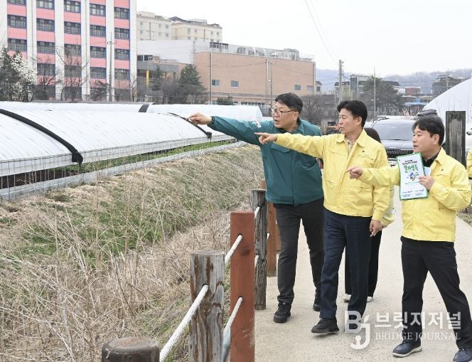 오쇠천 일원 불법 점용시설 현장점검 모습