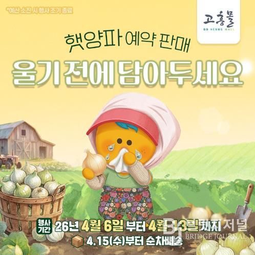 고흥군 고흥몰, 거금도 햇양파 예약 판매 시작