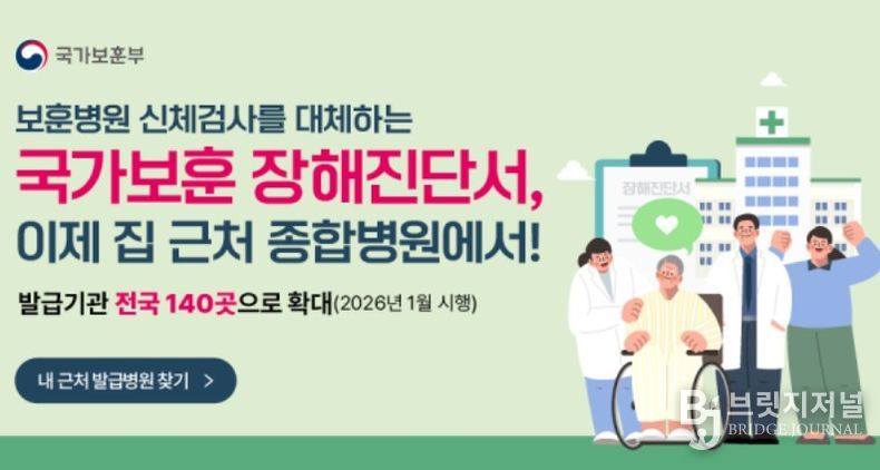 국가보훈 장해진단서 안내 배너(보훈부 누리집)