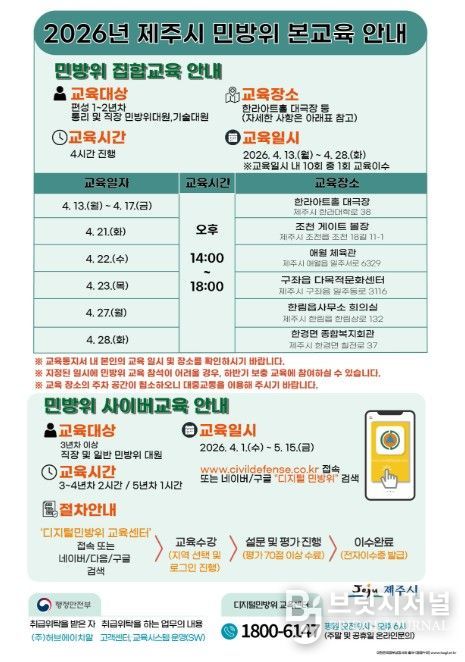 ‘2026년도 민방위 본교육’ 안내문
