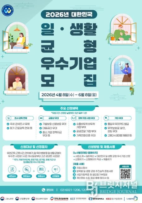 2025년 대한민국 일․생활 균형 우수기업 모집 포스터