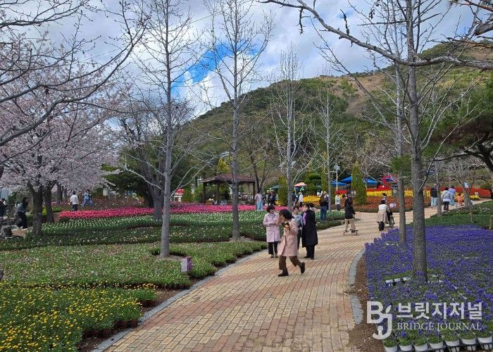 독봉산웰빙공원, 수만 송이 봄꽃전시 한창