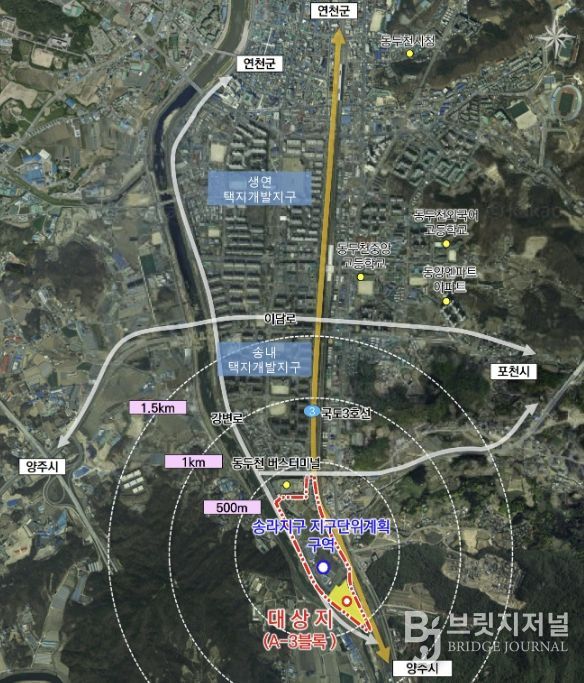 동두천시, 송라지구 지구단위계획 결정(변경) 고시…