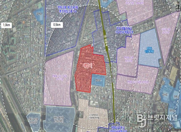 위치도 (중랑구 면목동 542-7번지 일대)